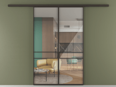 Перегородка Formato вдоль стены 2 створки