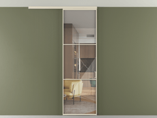 Перегородка Formato вдоль стены на потолок 1 створка