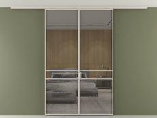 Перегородка Formato вдоль стены на потолок 2 створки