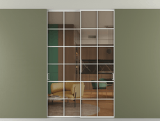 Перегородка Formato внутри проёма скрытое крепление в потолок 2 створки