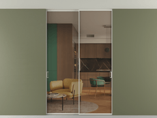 Перегородка Formato внутри проёма скрытое крепление в потолок 2 створки