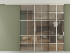 Перегородка Formato вдоль стены на потолок 3 створки с синхронным механизмом