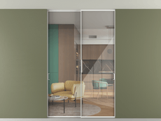 Перегородка Формато внутри проёма скрытое крепление в потолок 2 створки