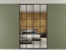 Перегородка Formato внутри проёма скрытое крепление в потолок 2 створки