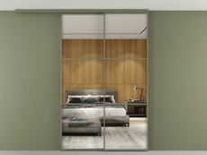 Перегородка Formato вдоль стены на потолок 2 створки с синхронным механизмом