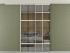 Перегородка Формато вдоль стены на потолок 2 створки с синхронным механизмом