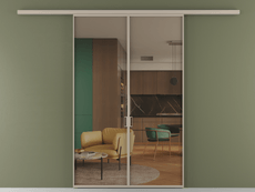 Перегородка Formato вдоль стены 2 створки