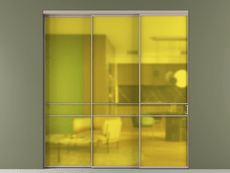 Перегородка Formato внутри проёма 3 створки с синхронным механизмом