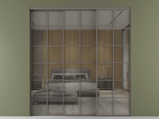 Перегородка Formato внутри проёма 3 створки с синхронным механизмом