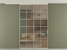 Перегородка Формато вдоль стены на потолок 2 створки с синхронным механизмом