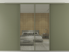 Перегородка Формато вдоль стены на потолок 2 створки