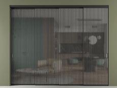 Перегородка Formato внутри проёма 4 створки с синхронным механизмом