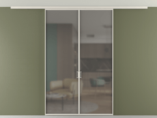 Перегородка Formato вдоль стены на потолок 2 створки