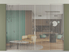 Перегородка Formato внутри проёма скрытое крепление в потолок 4 створки