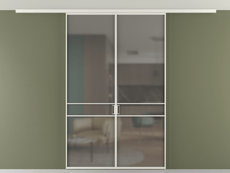 Перегородка Формато вдоль стены на потолок 2 створки