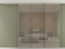 Перегородка Formato вдоль стены на потолок 3 створки с синхронным механизмом