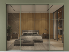 Перегородка Formato внутри проёма 4 створки с синхронным механизмом