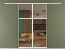 Перегородка Формато вдоль стены 2 створки