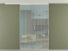 Перегородка Формато вдоль стены на потолок 2 створки с синхронным механизмом