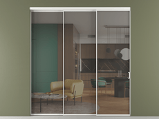 Перегородка Formato внутри проёма 3 створки с синхронным механизмом