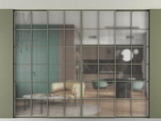 Перегородка Formato внутри проёма скрытое крепление в потолок 4 створки