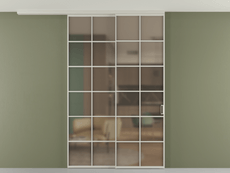 Перегородка Formato вдоль стены на потолок 2 створки с синхронным механизмом