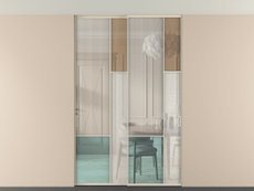 Перегородка Mosaic внутри проёма двустворчатая со скрытым креплением в потолок