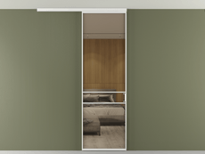 Перегородка Formato вдоль стены на потолок 1 створка