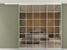 Перегородка Formato вдоль стены на потолок 3 створки с синхронным механизмом