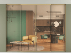 Перегородка Формато внутри проёма скрытое крепление в потолок 4 створки