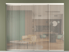 Перегородка Formato внутри проёма 4 створки с синхронным механизмом