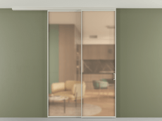 Перегородка Формато вдоль стены на потолок 2 створки с синхронным механизмом