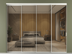 Перегородка Formato внутри проёма 4 створки с синхронным механизмом