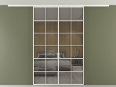 Перегородка Formato вдоль стены на потолок 2 створки