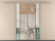 Перегородка Мозаик вдоль стены 2 створки