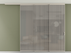 Перегородка Formato вдоль стены на потолок 3 створки с синхронным механизмом