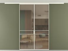 Перегородка Формато вдоль стены на потолок 2 створки