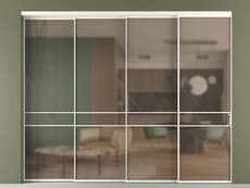 Перегородка Formato внутри проёма 4 створки с синхронным механизмом