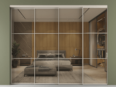 Перегородка Formato внутри проёма 4 створки с синхронным механизмом