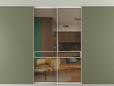 Перегородка Formato внутри проёма скрытое крепление в потолок 2 створки