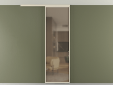 Перегородка Formato вдоль стены на потолок 1 створка