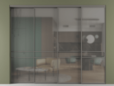 Перегородка Formato внутри проёма 4 створки с синхронным механизмом