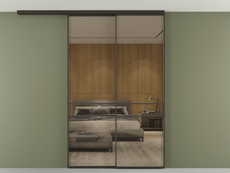 Перегородка Formato вдоль стены на потолок 2 створки с синхронным механизмом