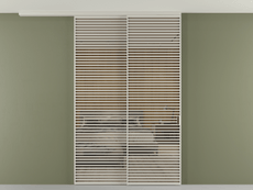 Перегородка Формато вдоль стены на потолок 2 створки с синхронным механизмом