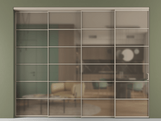 Перегородка Formato внутри проёма 4 створки с синхронным механизмом