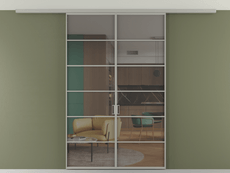 Перегородка Формато вдоль стены на потолок 2 створки