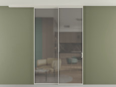 Перегородка Formato вдоль стены на потолок 2 створки с синхронным механизмом