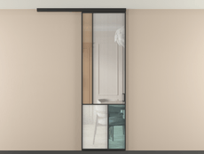 Перегородка Mosaic вдоль стены на потолок 1 створка