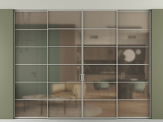 Перегородка Formato внутри проёма скрытое крепление в потолок 4 створки