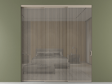 Перегородка Formato внутри проёма 3 створки с синхронным механизмом